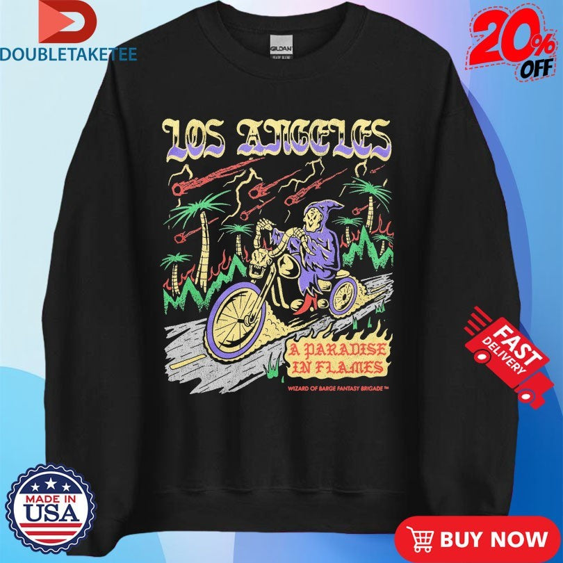 Official Los Angeles A Paradise In Flames Wizard Of Barge Fantasy Brigade Shirts