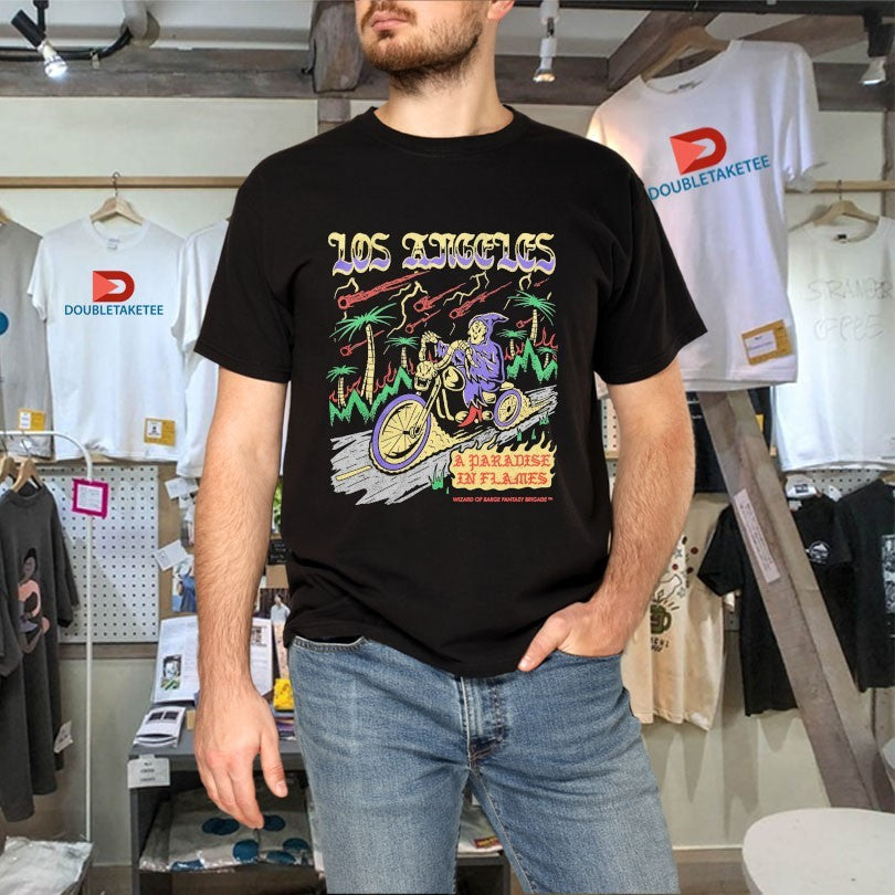Official Los Angeles A Paradise In Flames Wizard Of Barge Fantasy Brigade Shirts