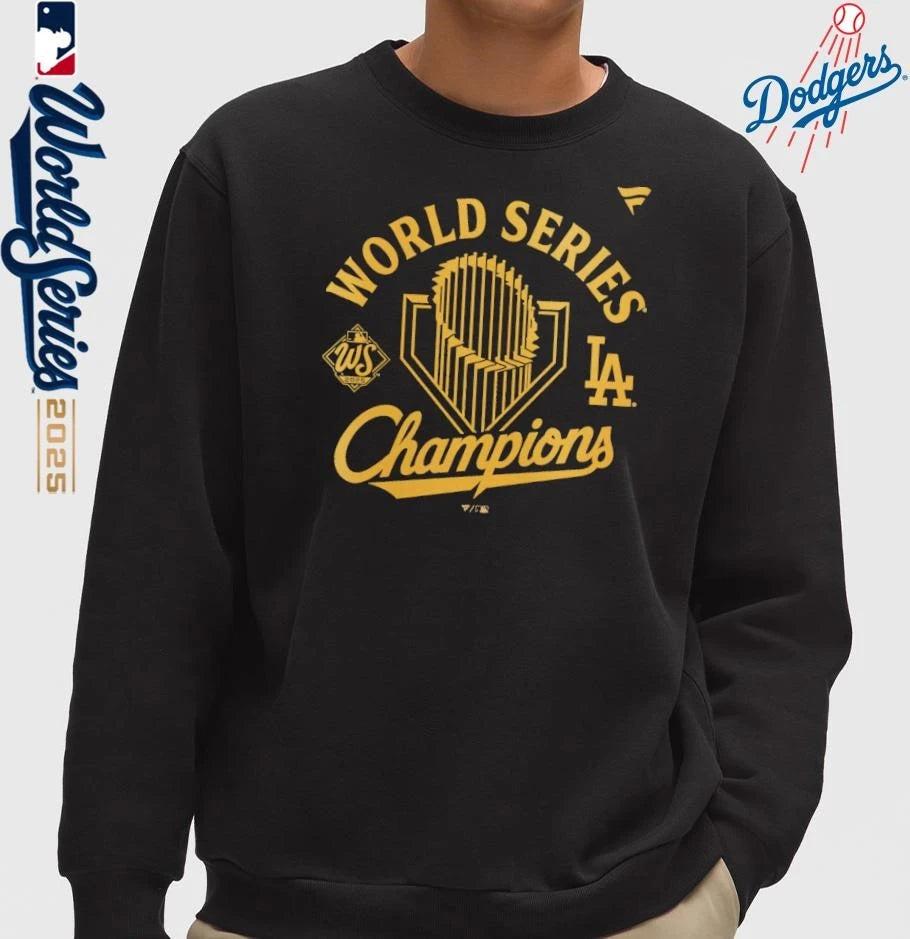 Official Los Angeles Dodgers 2025 World Series Champions Locker Room Parade T-Shirt
