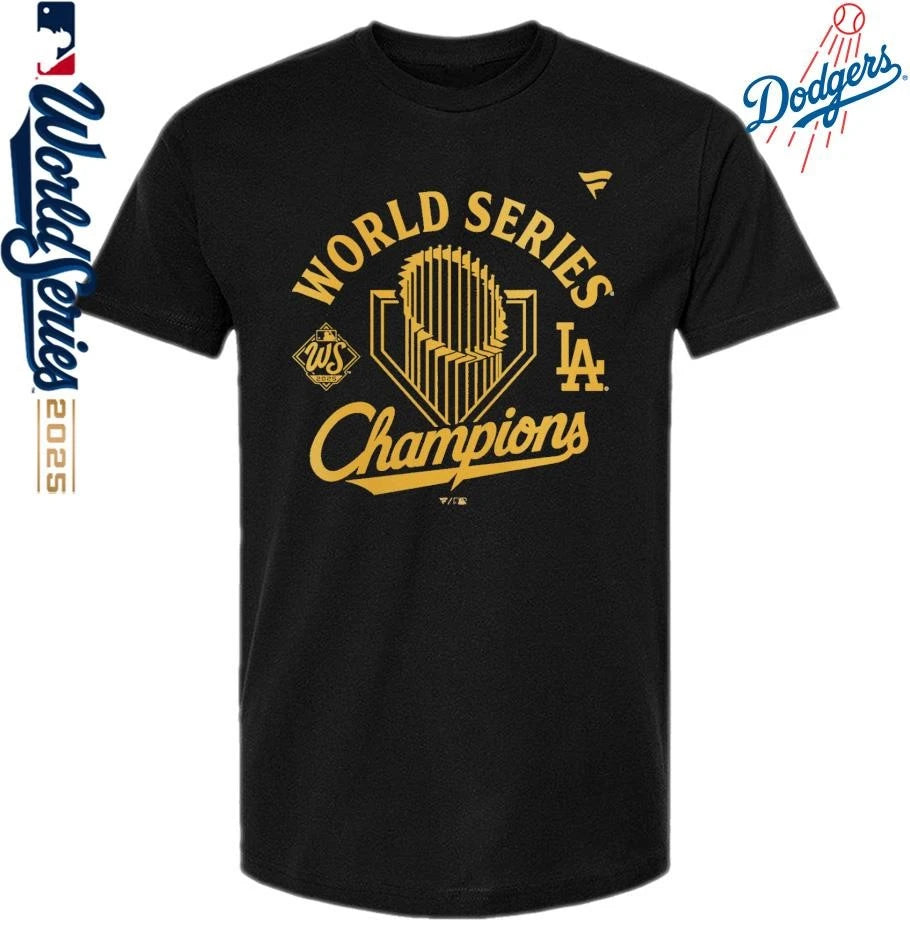Official Los Angeles Dodgers 2025 World Series Champions Locker Room Parade T-Shirt