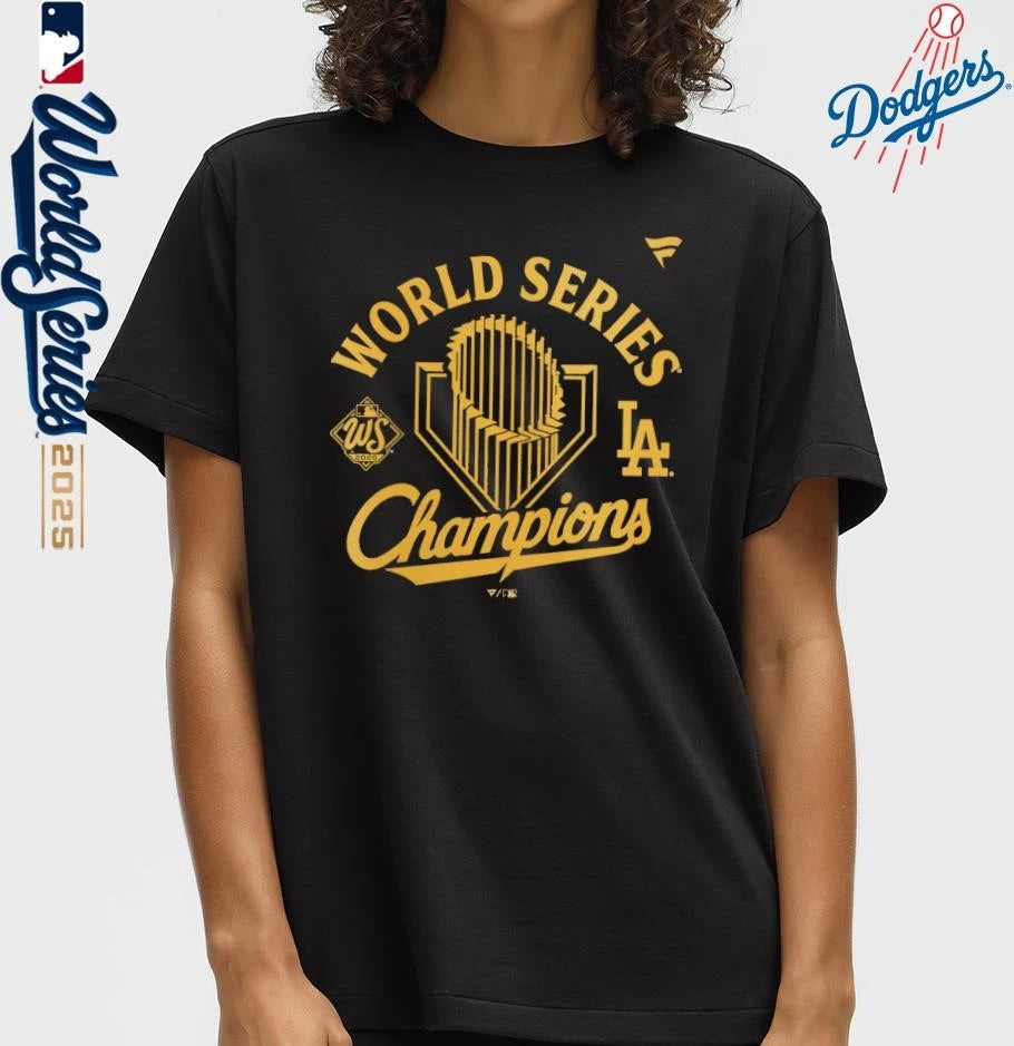 Official Los Angeles Dodgers 2025 World Series Champions Locker Room Parade T-Shirt