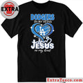Official Los Angeles Dodgers In My Veins Jesus In My Heart Logo T-Shirt