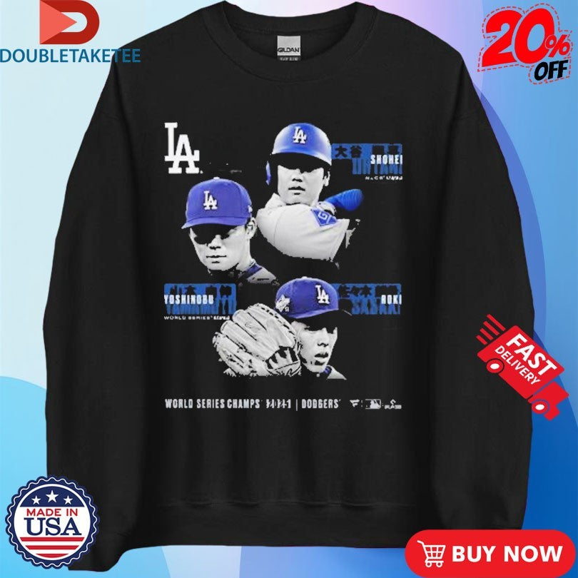 Official Los Angeles Dodgers Shohei Ohtani Yoshinobu Yamamoto &amp; Roki Sasaki 2025 World Series Champions Shirts