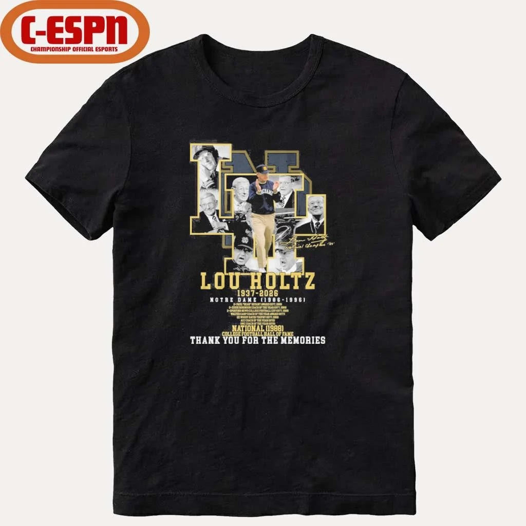 Official Lou Holtz 1937-2026 Notre Dame 1986-1996 Shirt