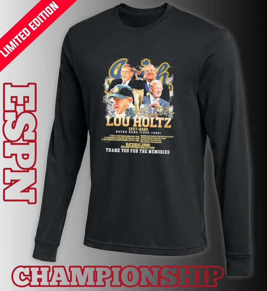 Official Lou Holtz 1937-2026 Notre Dame Legends Coach Shirt