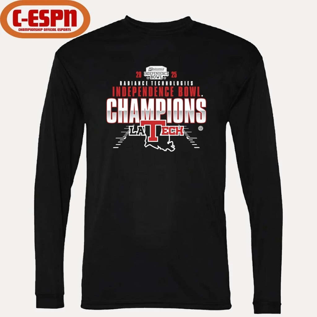 Official Louisiana Tech Bulldogs 2025 Radiance Technologies Independence Bowl Champions Official T-Shirt