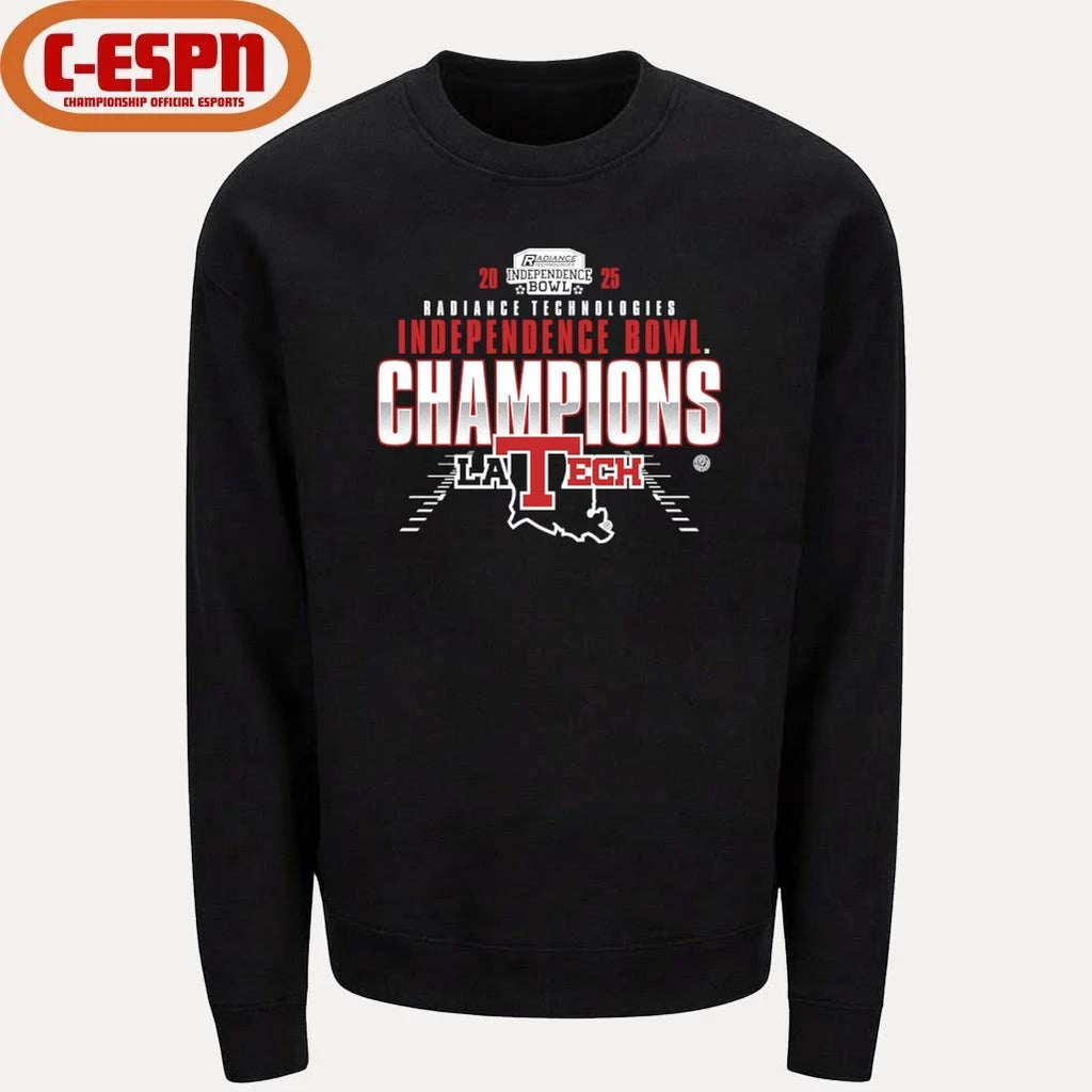 Official Louisiana Tech Bulldogs 2025 Radiance Technologies Independence Bowl Champions Official T-Shirt