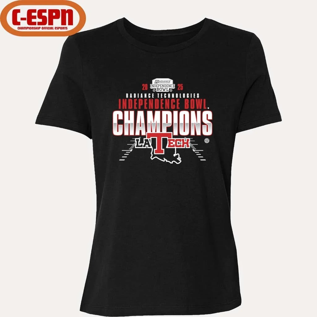 Official Louisiana Tech Bulldogs 2025 Radiance Technologies Independence Bowl Champions Official T-Shirt