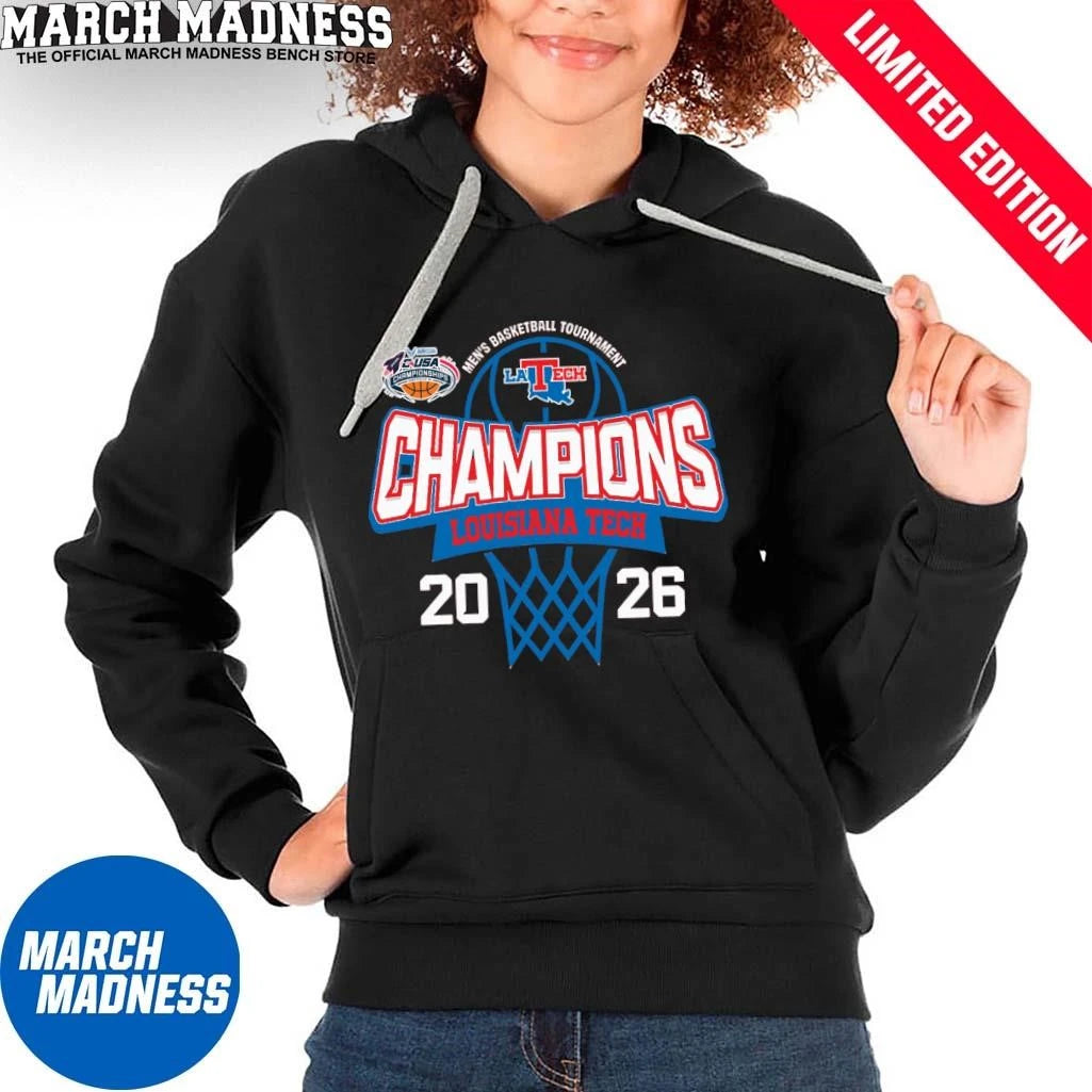 Official Louisiana Tech Bulldogs 2026 C-USA Men’s Basketball Tournament Champions T-Shirt