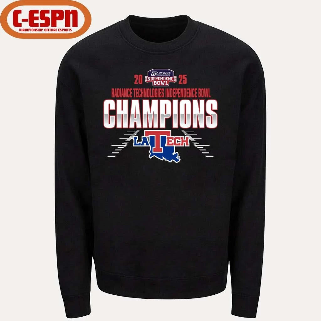 Official Louisiana Tech Bulldogs Radiance Technologies Independence Bowl Champions T-Shirt