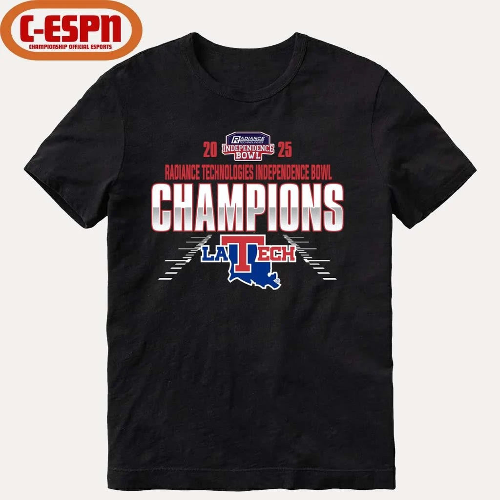 Official Louisiana Tech Bulldogs Radiance Technologies Independence Bowl Champions T-Shirt