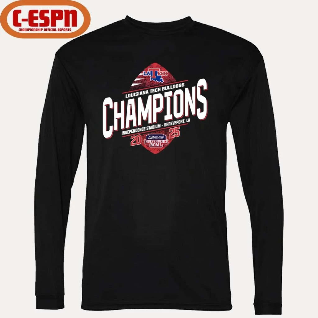 Official Louisiana Tech Football 2025 Independence Bowl Champions T-Shirt
