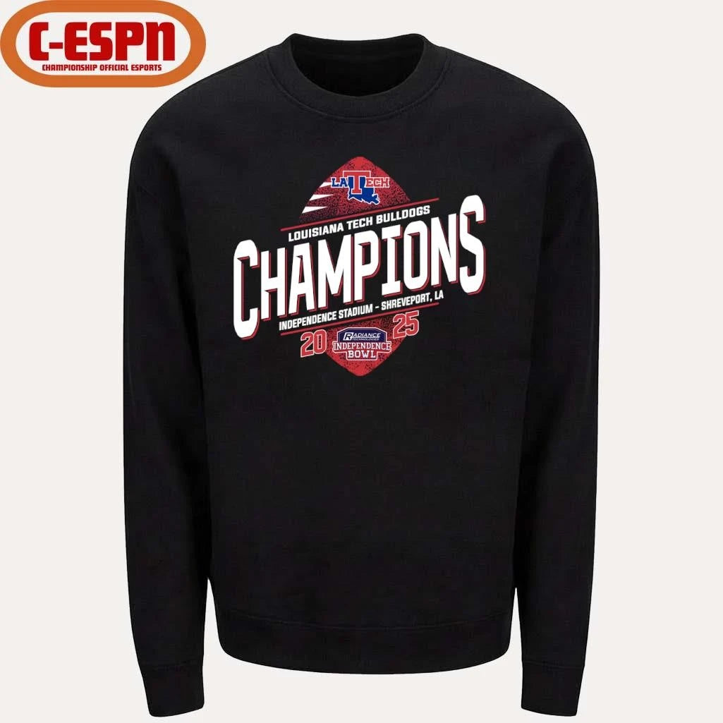 Official Louisiana Tech Football 2025 Independence Bowl Champions T-Shirt