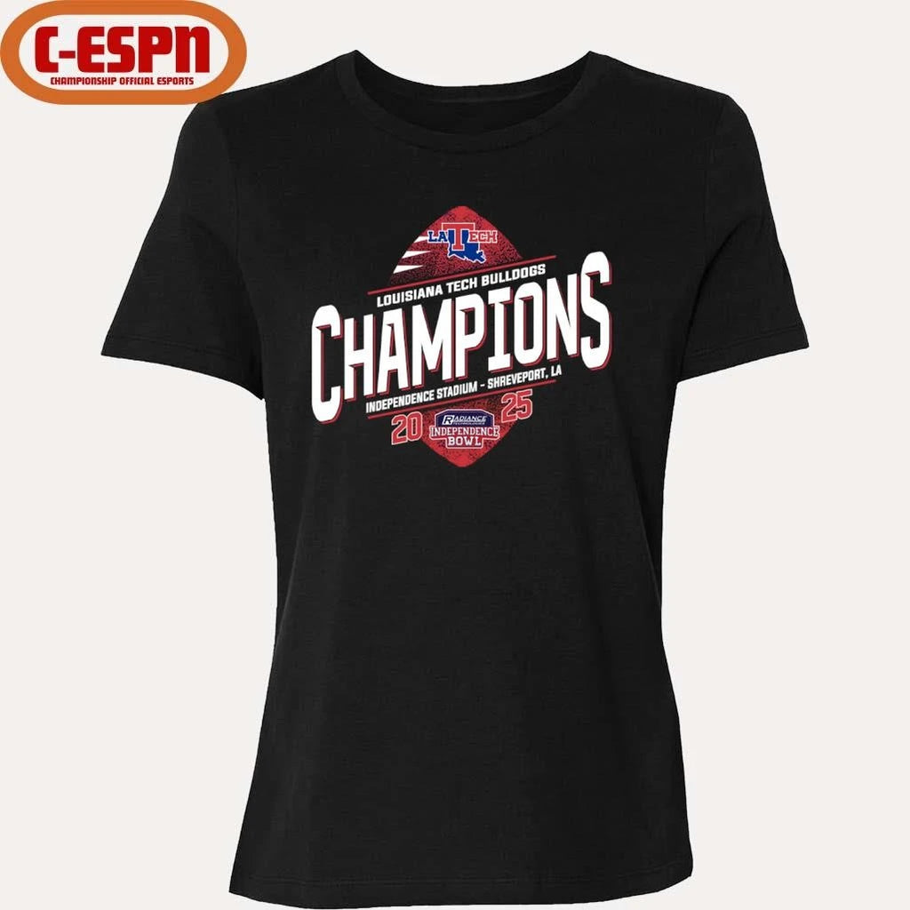 Official Louisiana Tech Football 2025 Independence Bowl Champions T-Shirt
