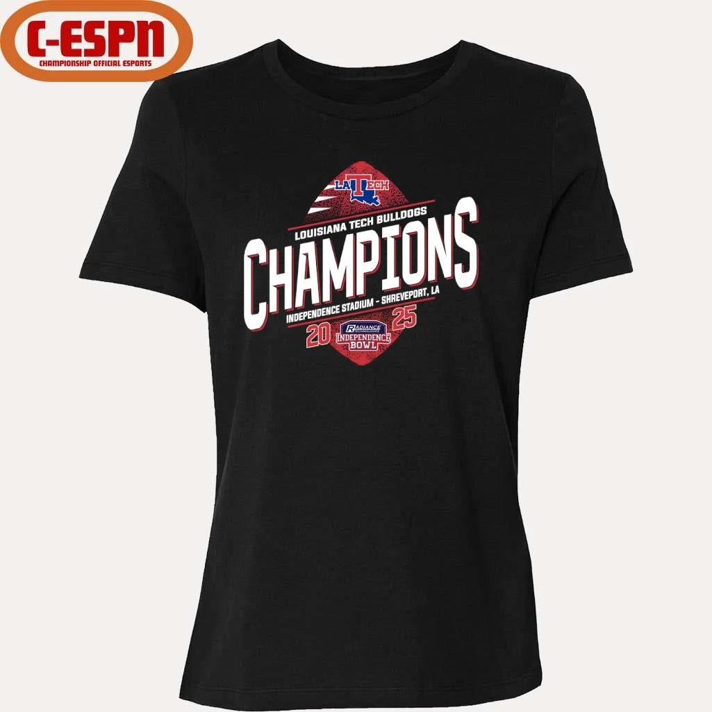Official Louisiana Tech Football 2025 Independence Bowl Champions T-Shirt