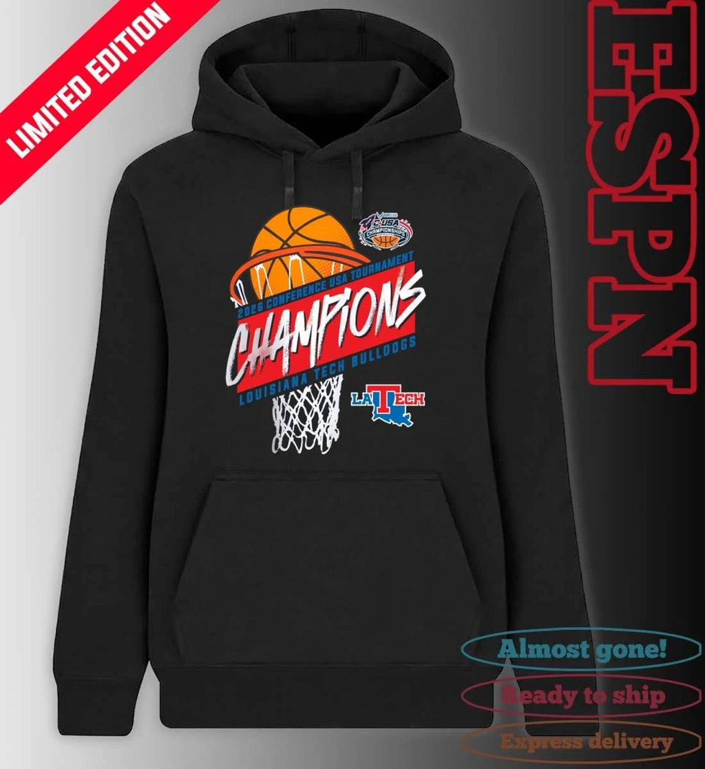 Official Louisiana Tech Men’s Basketball Conference USA Tournament Champions 2026 T-Shirt