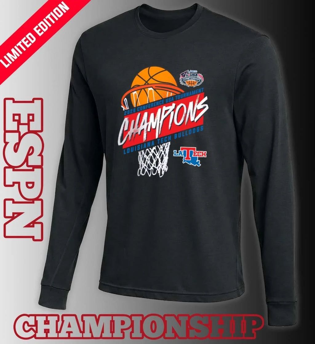 Official Louisiana Tech Men’s Basketball Conference USA Tournament Champions 2026 T-Shirt