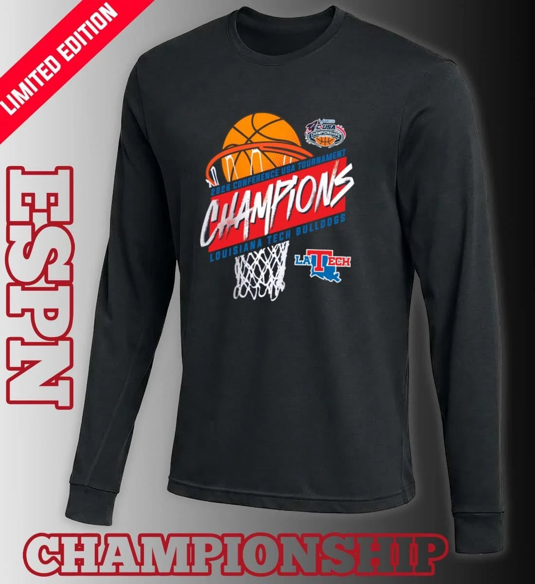 Official Louisiana Tech Men’s Basketball Conference USA Tournament Champions 2026 T-Shirt
