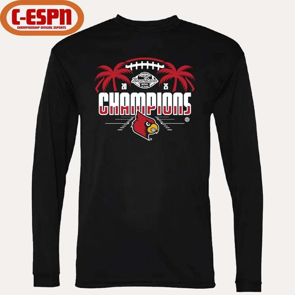 Official Louisville Cardinals 2025 Boca Raton Bowl Champions Shirt