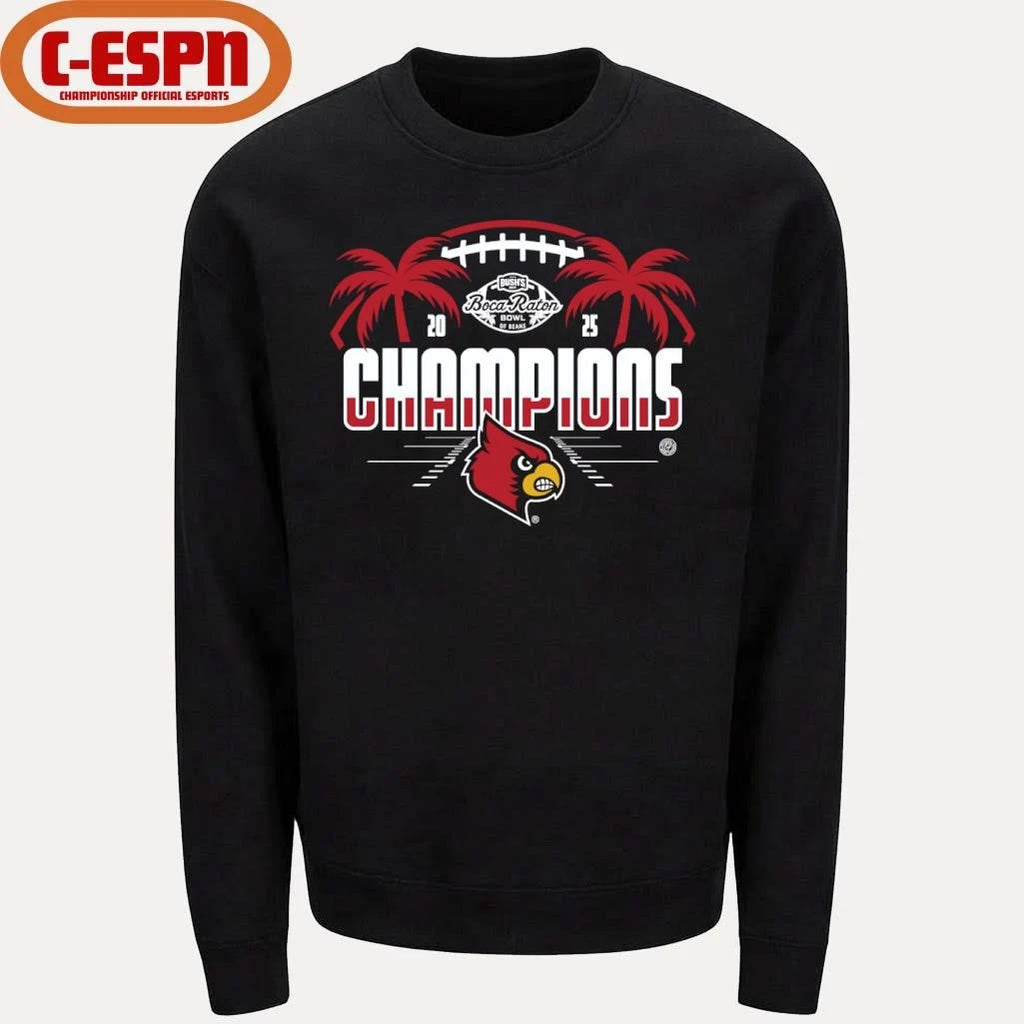 Official Louisville Cardinals 2025 Boca Raton Bowl Champions Shirt