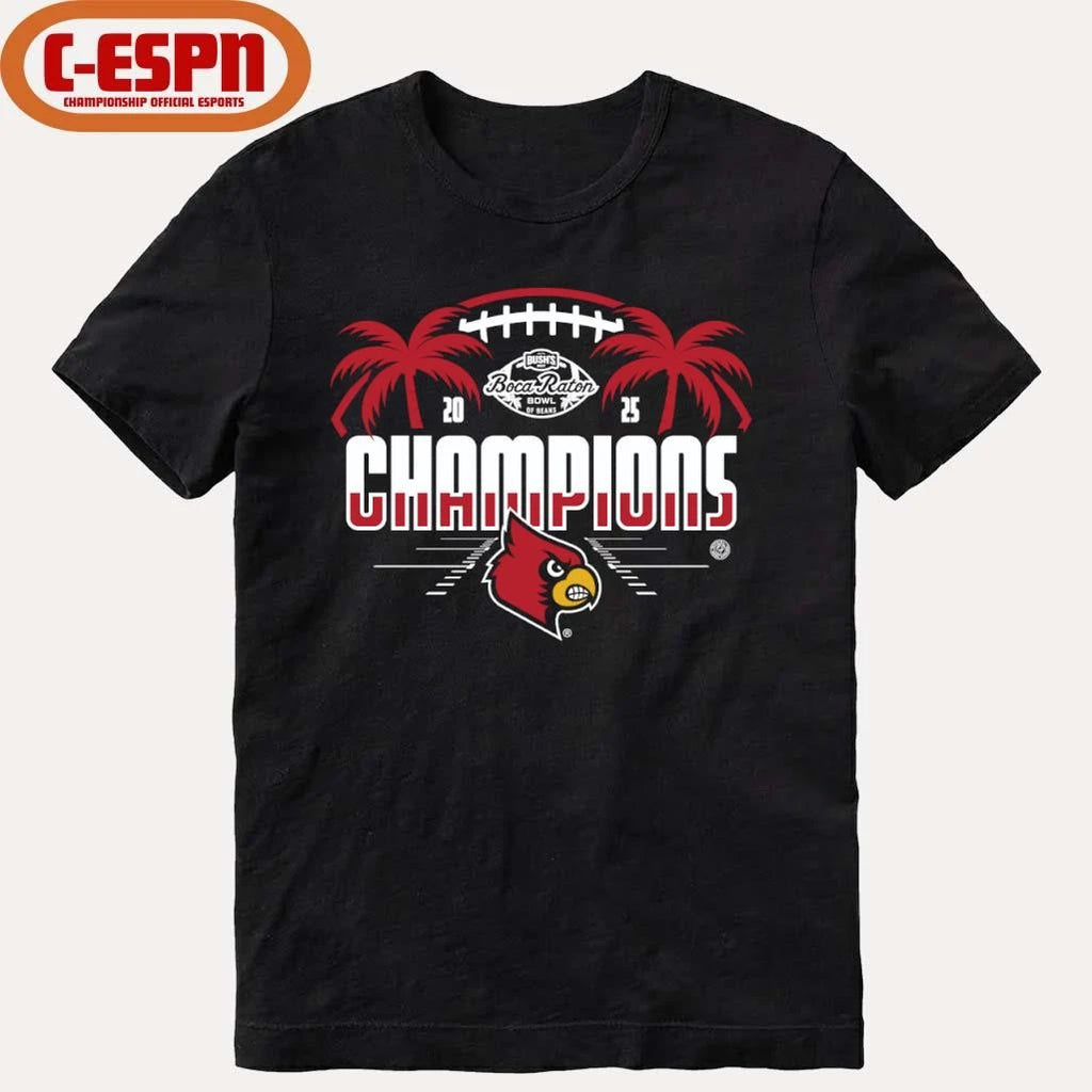 Official Louisville Cardinals 2025 Boca Raton Bowl Champions Shirt