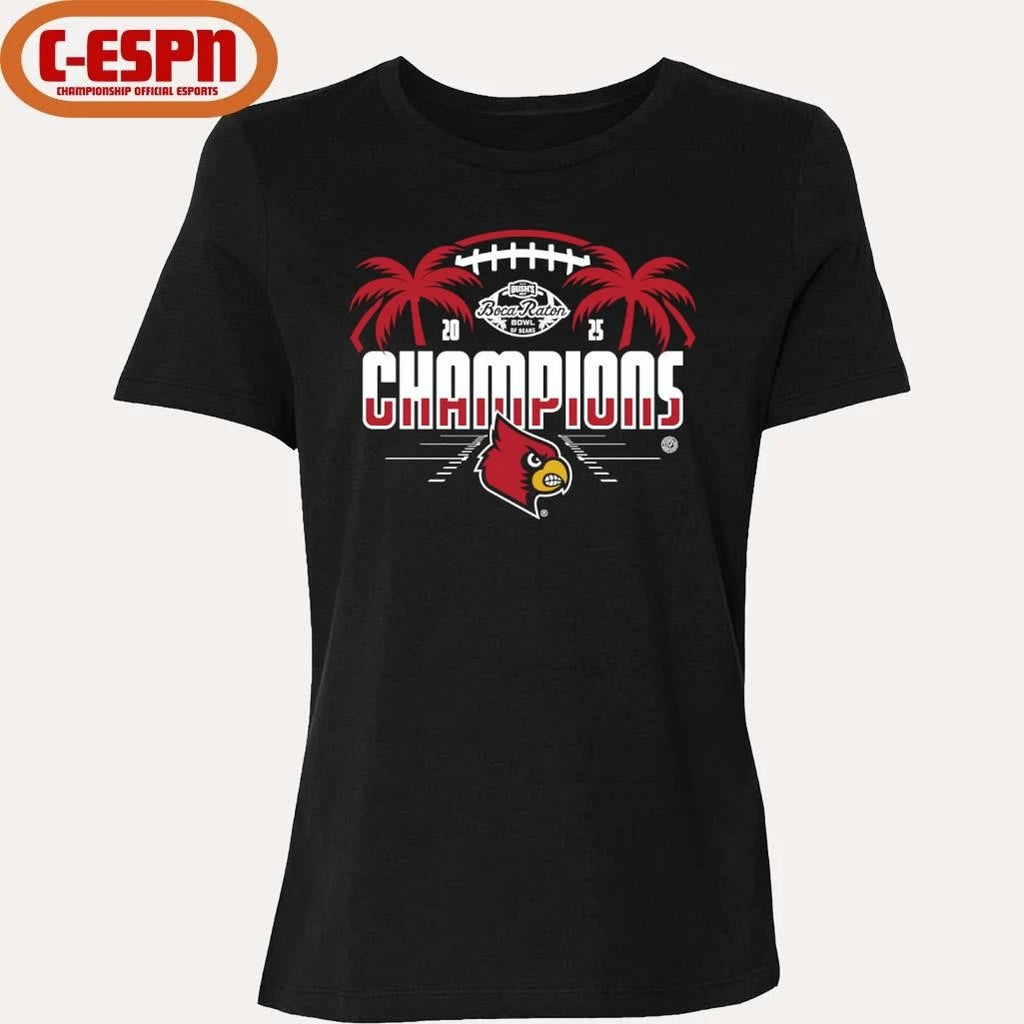 Official Louisville Cardinals 2025 Boca Raton Bowl Champions Shirt