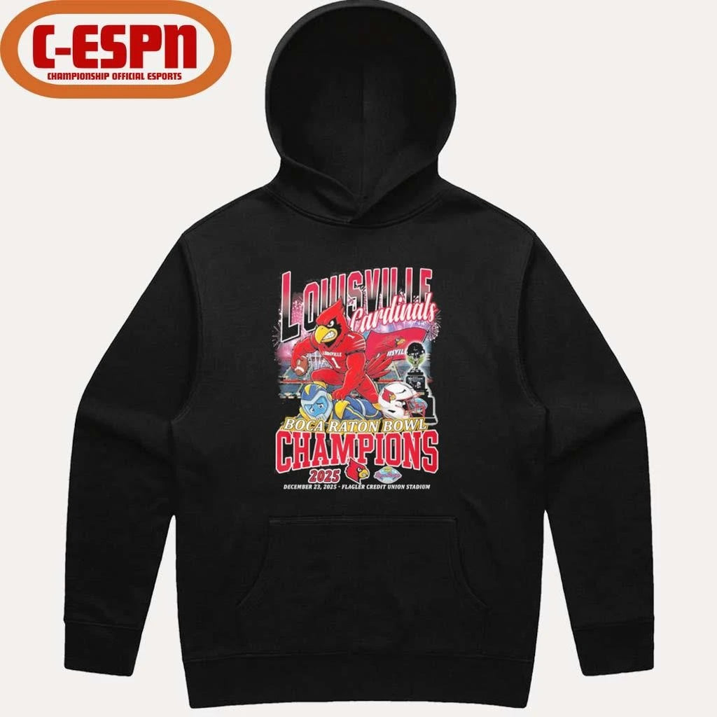 Official Louisville Cardinals Mascot 2025 Boca Raton Bowl Champions Shirt