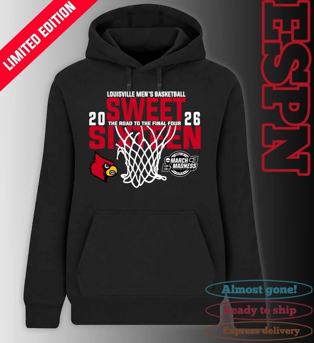 Official Louisville Men’s Basketball 2026 Sweet Sixteen The Road To The Final Four Shirt