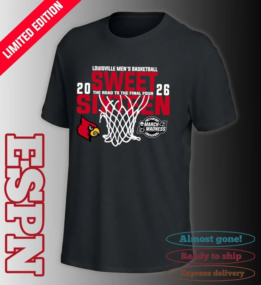 Official Louisville Men’s Basketball 2026 Sweet Sixteen The Road To The Final Four Shirt