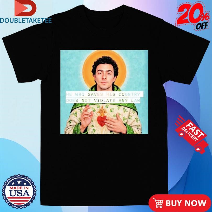 Official Luigi Mangione He Who Saves His Country Does Not Violate Any Law Saint Shirts