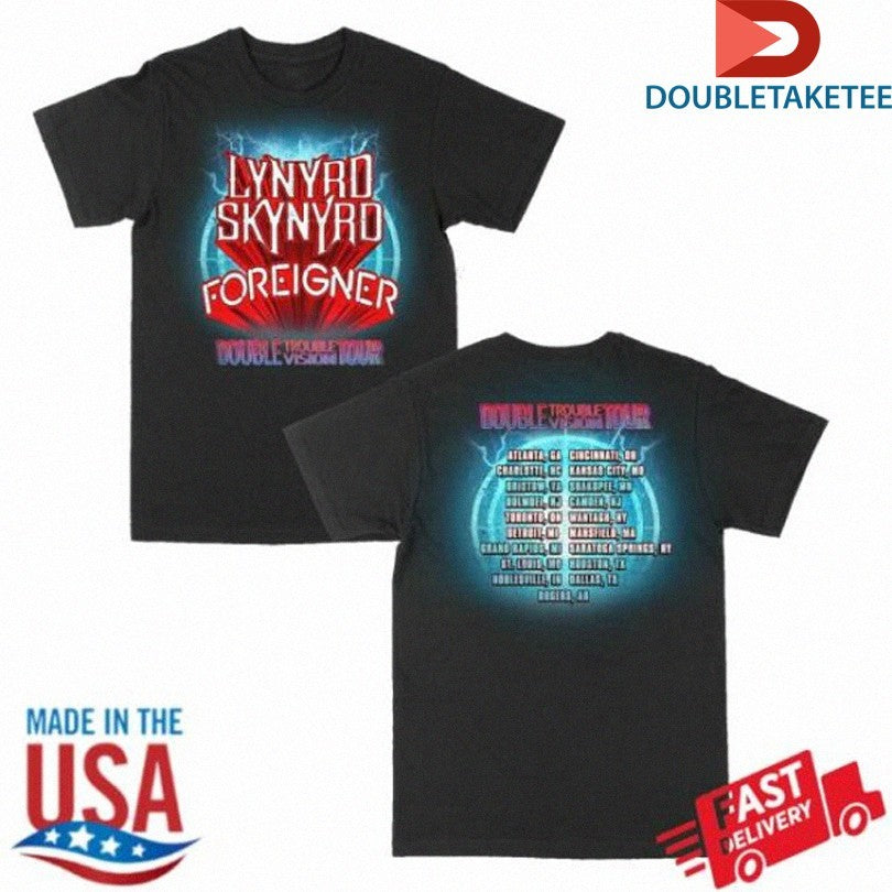 Official Lynyrd Skynyrd Double Trouble Double Vision Tour 2025 Shirts