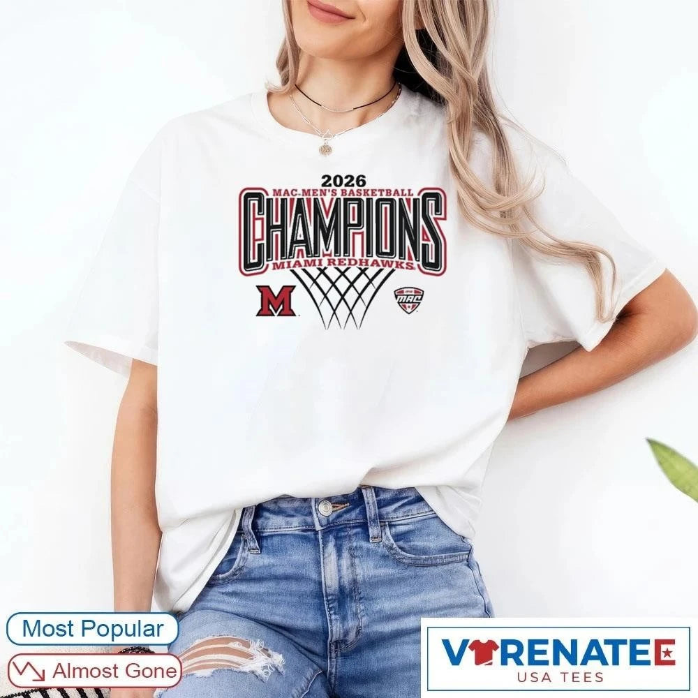 Official MAC Men’s Basketball Regular Season Champions 2026 Miami RedHawks White T-shirt