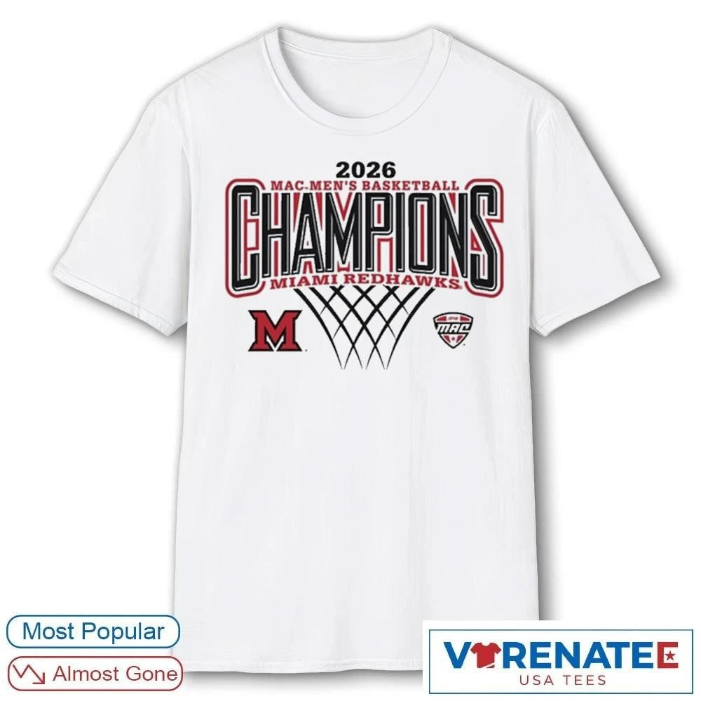 Official MAC Men’s Basketball Regular Season Champions 2026 Miami RedHawks White T-shirt