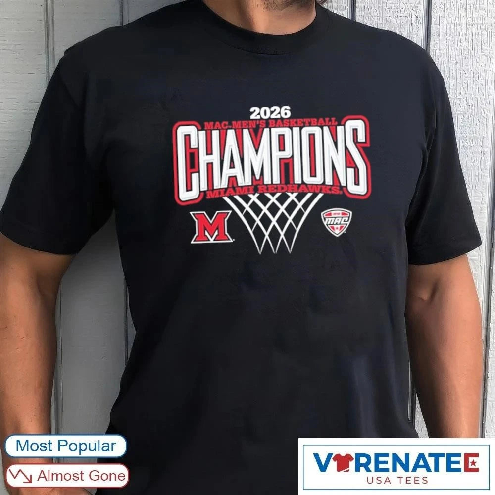Official MAC Men’s Basketball Regular Season Champions Miami RedHawks Black 2026 T-shirt