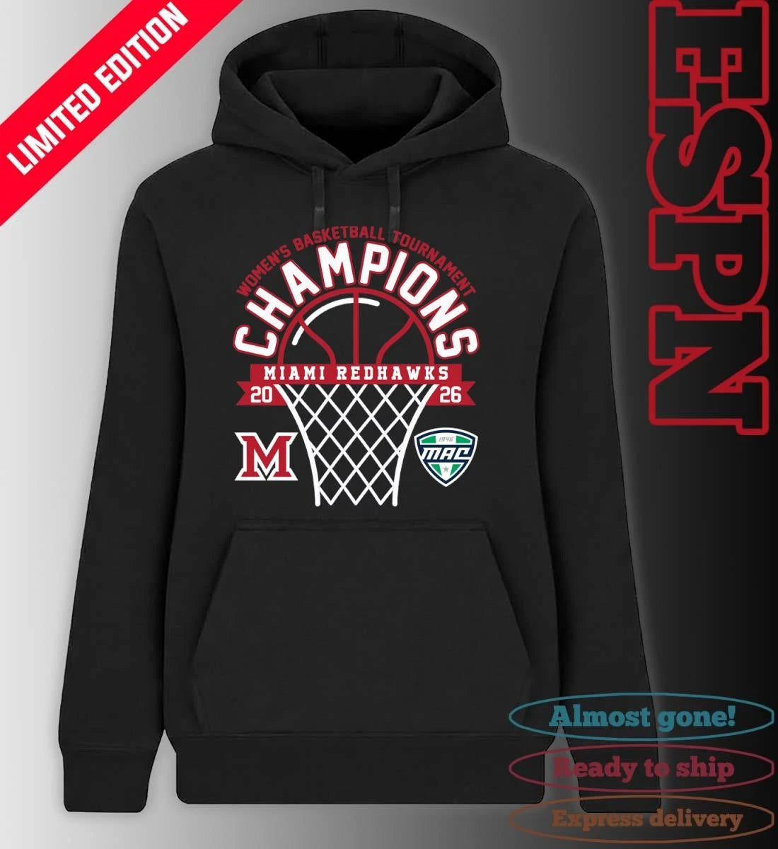 Official MAC Women’s Basketball Tournament Champions 2026 Miami Redhawks T-Shirt