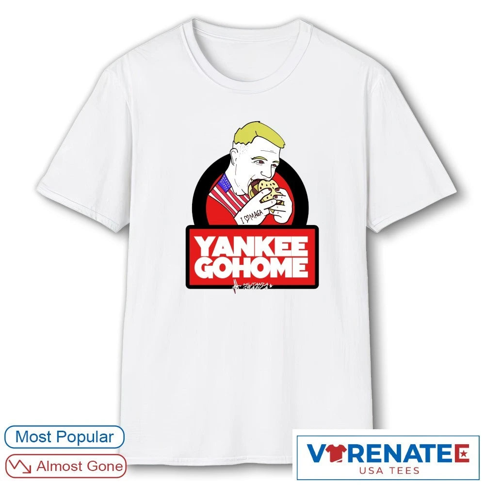 Official MAGA Yankee Go Home Militanza Grafica American flag T-Shirt