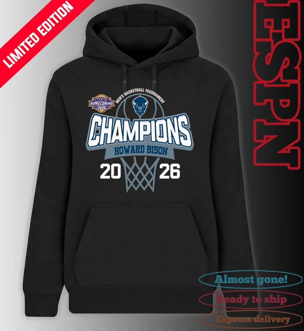 Official MEAC Men’s Basketball Tournament 2026 Champions Howard Bison T-Shirt