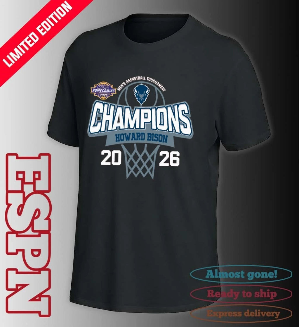 Official MEAC Men’s Basketball Tournament 2026 Champions Howard Bison T-Shirt