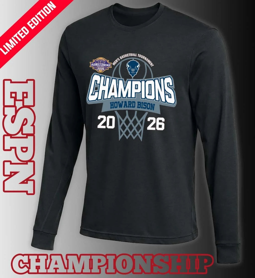 Official MEAC Men’s Basketball Tournament 2026 Champions Howard Bison T-Shirt