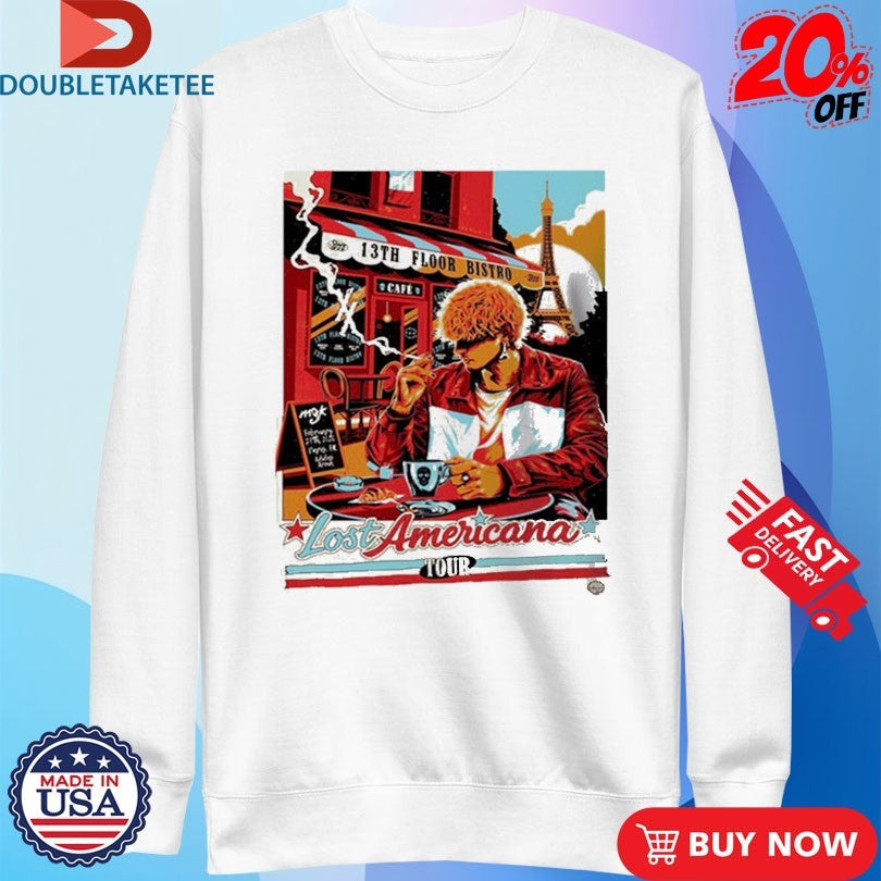 Official Machine Gun Kelly Lost Americana Tour 2026 Venue At Adidas Arena On February 27 Paris Cigarettes Shirts