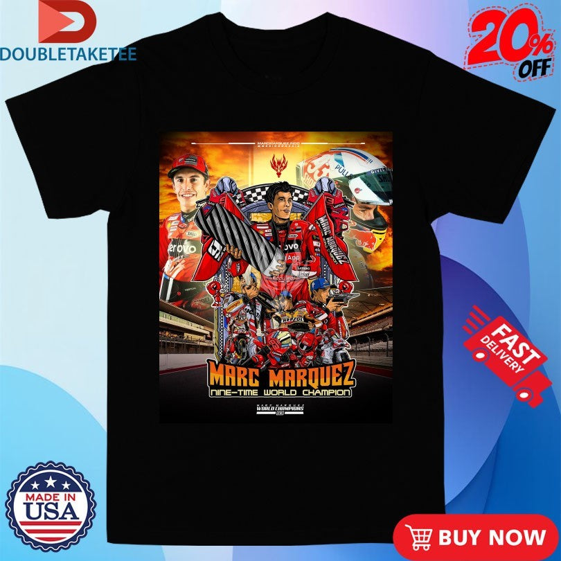 Official Marc Marquez 9-Time World Champions 2025 T-Shirts
