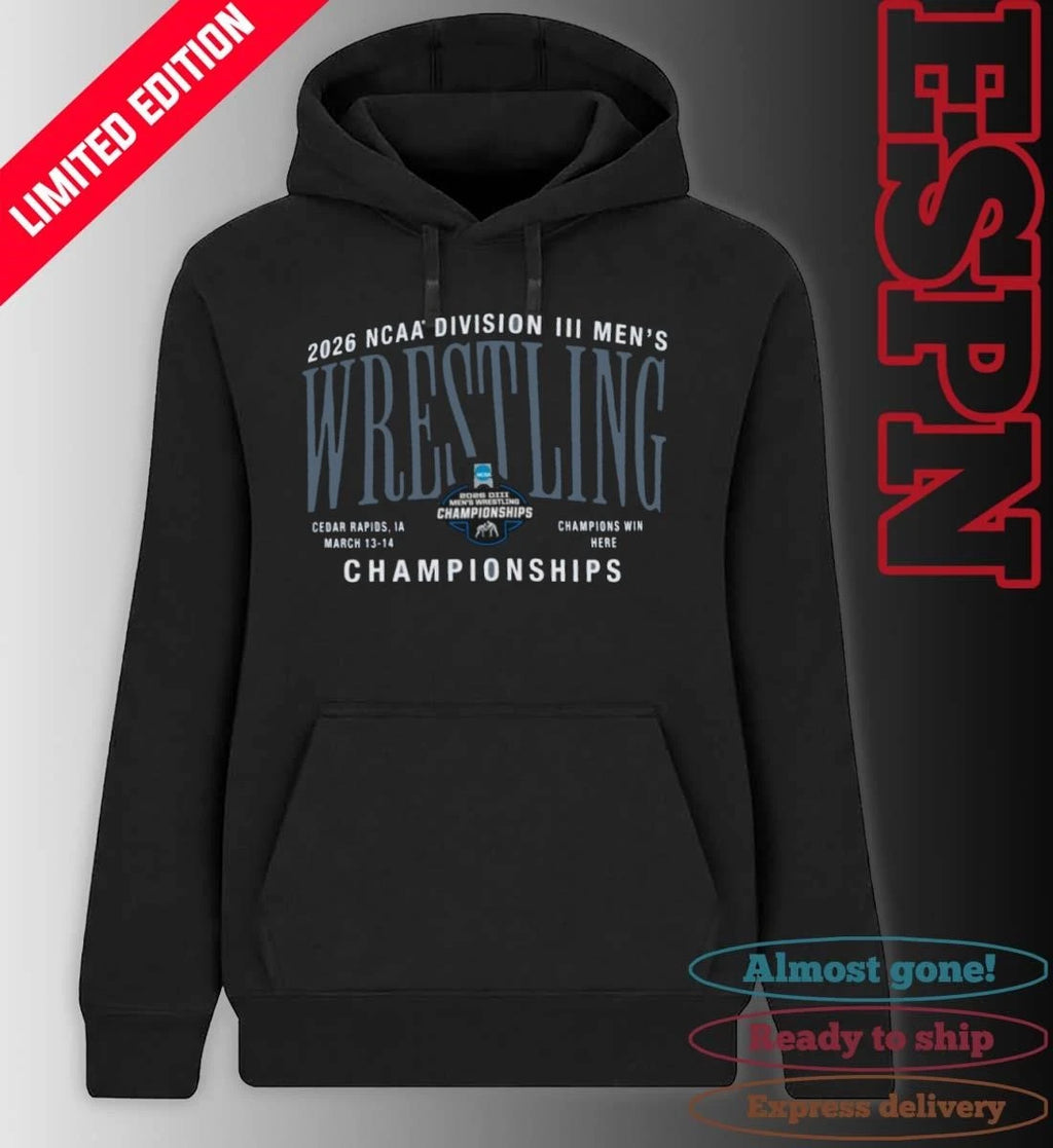 Official March 13-14 2026 NCAA DIII Wrestling Championships T-Shirt