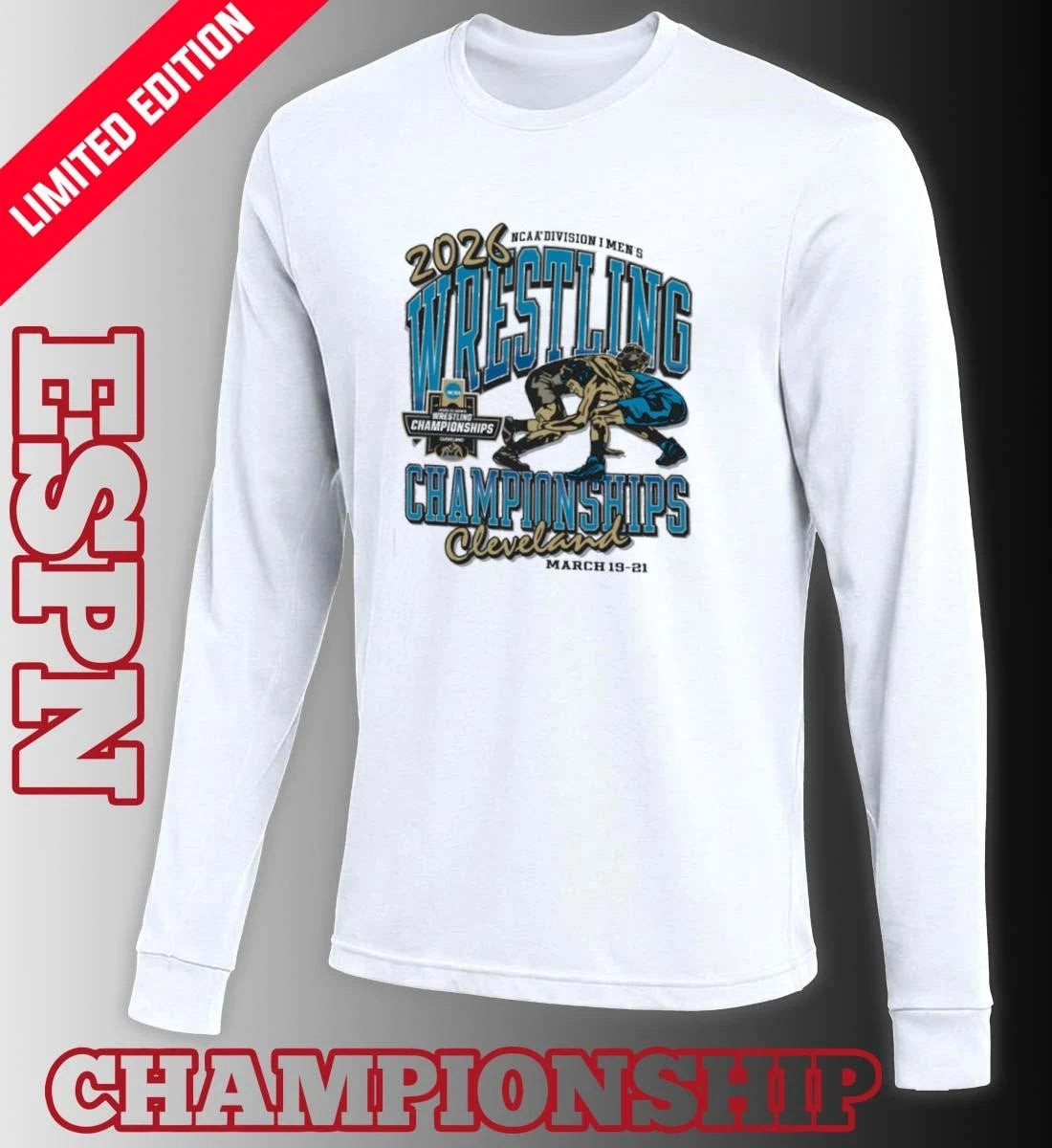 Official March 19-21 2026 NCAA Division I Wrestling Championships Shirt