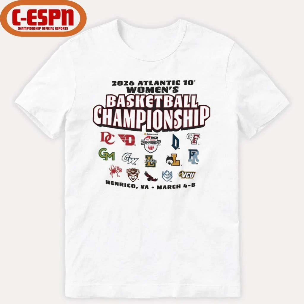 Official March 4-8 2026 A-10 Women’s Basketball Championship T-Shirt