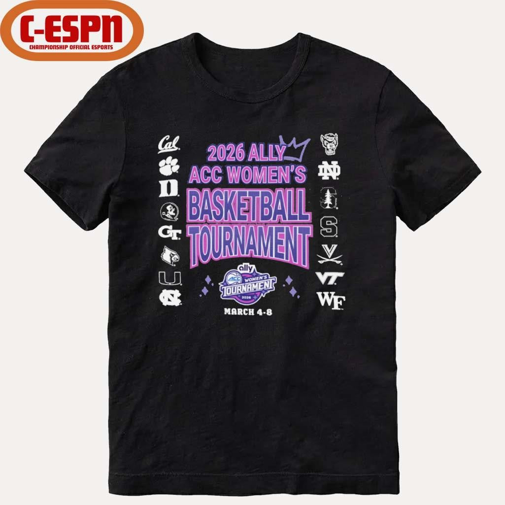 Official March 4-8 2026 Ally ACC Women’s Basketball Championship T-Shirt