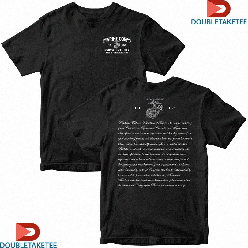 Official Marine Corps Continental Marine Act 250th Birthday Est 1775 Shirts