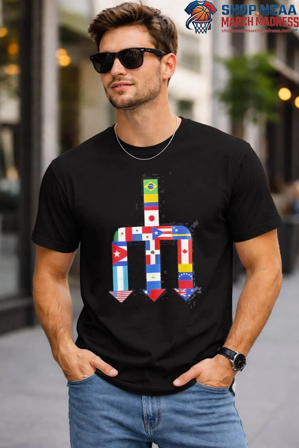 Official Mariners The Global Trident Of Flags T-Shirt