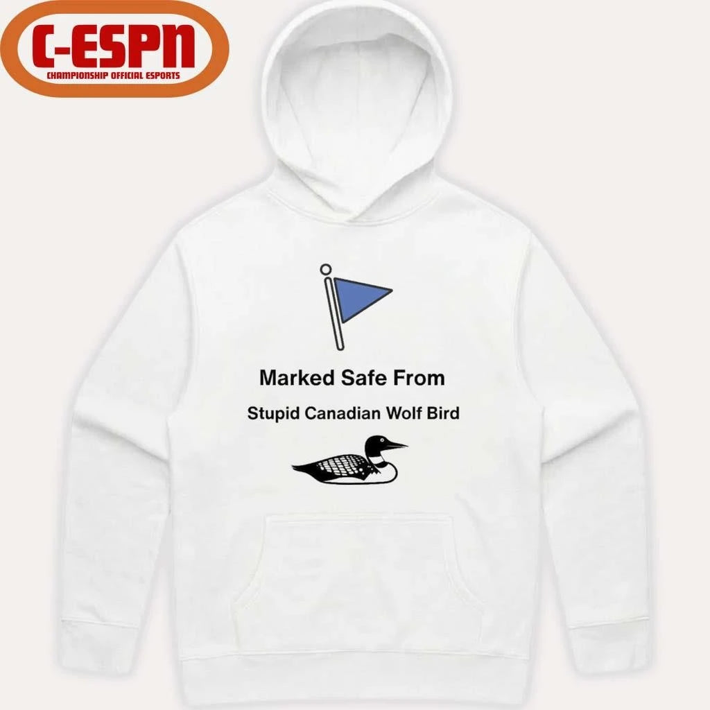 Official Marked Safe From Stupid Canadian Wolf Bird Shirt