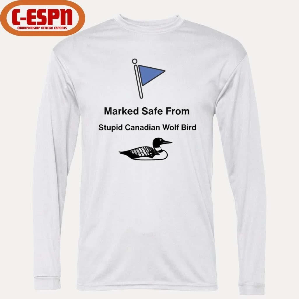 Official Marked Safe From Stupid Canadian Wolf Bird Shirt