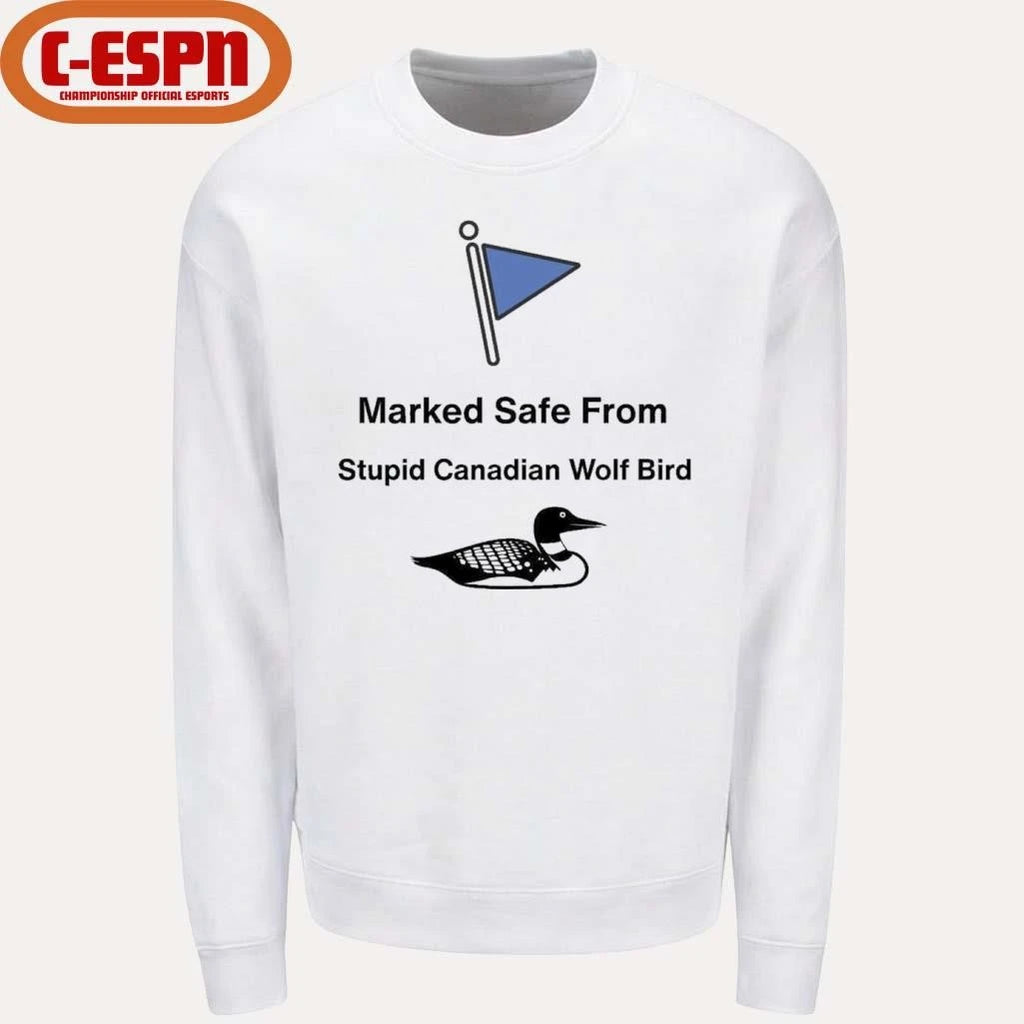 Official Marked Safe From Stupid Canadian Wolf Bird Shirt